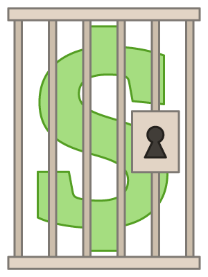 money in jail behind bars