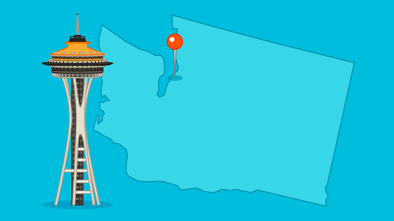 Seattle space needle on map