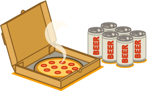 pizza and beer