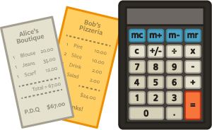 calculator and take out menu