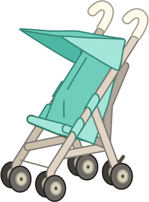 blue stroller