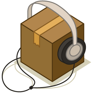 box with headphones